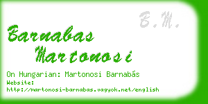 barnabas martonosi business card